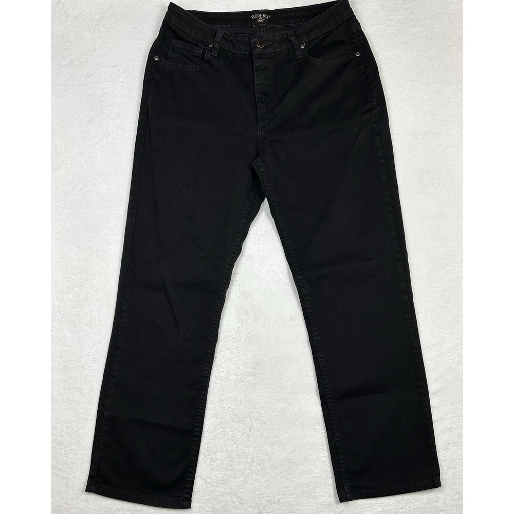 Riders By Lee Jeans Women's Sz. 12M Black Bootcut Denim Made Mexico Of US Fabric